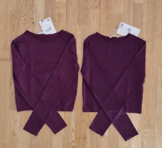 2 Camisetas Stradivarius granates nuevas