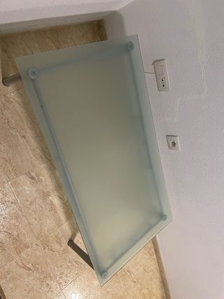 Set 2 Mesas auxiliar cristal y metal