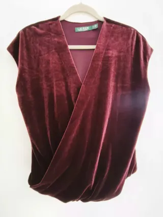 Jersey Lauren Ralph Lauren Burdeos de terciopelo