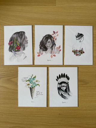 Lote de 5 Ilustraciones A5