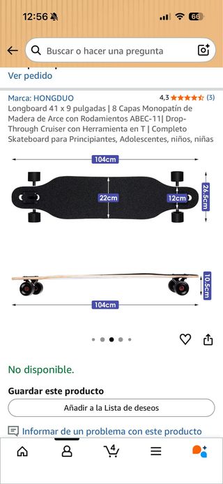 Longboard con diseño tie-dye