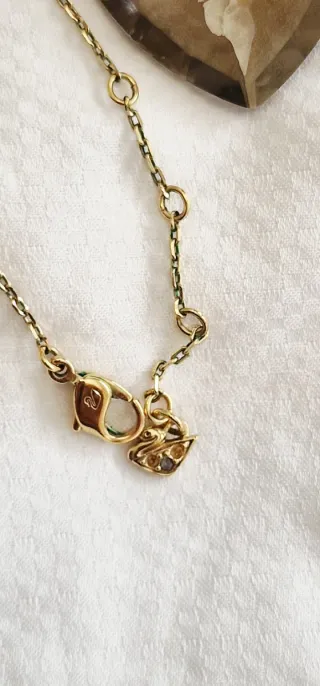 Collar Corazón Swarovski Marrón y Dorado