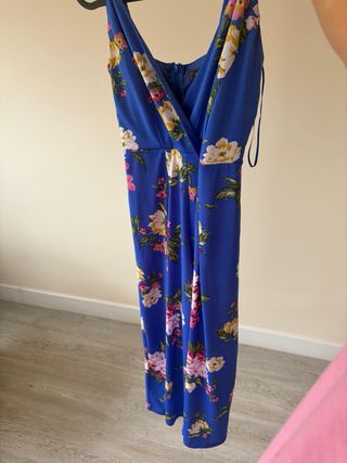 Mono largo estampado floral azul