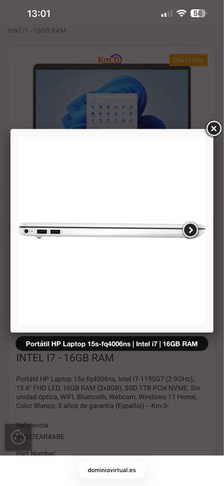 Portátil HP 15S-FQ4006NS Blanco