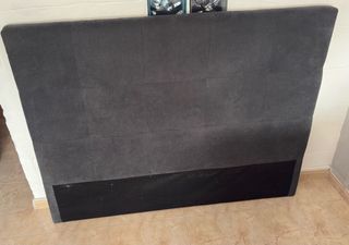 Cabecero de cama tapizado gris