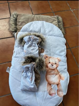 Saco invierno infantil con pelo y guantes NUEVO