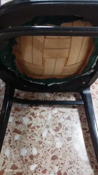 Sillas de comedor madera y tela verdes