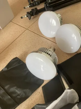 Set Grabación Chroma Verde con Bombillas