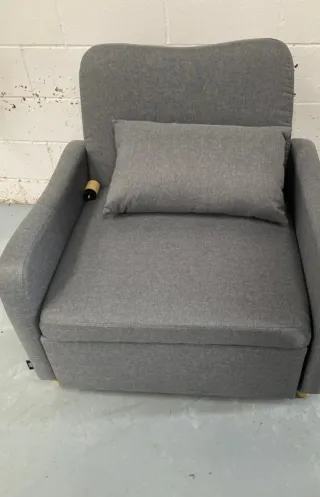 Sofá Cama Individual Gris Tela