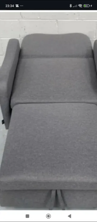 Sofá Cama Individual Gris Tela