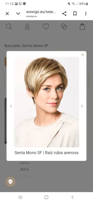 Peluca oncológica rubia