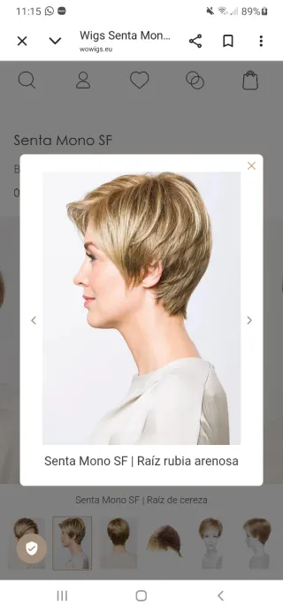 Peluca oncológica rubia