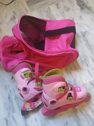 Patines Oxelo Niño rosa Talla 30-32 con Bolsa