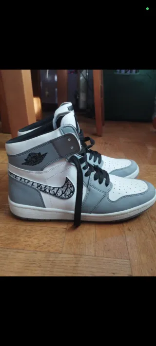 Zapatillas Dior Air Jordan 1 Gris Blanco