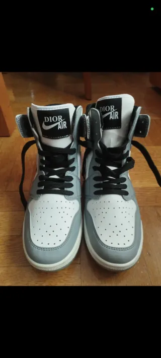 Zapatillas Dior Air Jordan 1 Gris Blanco