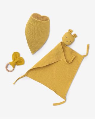 Set Regalo Bebé Babero, Mordedor y Doudou