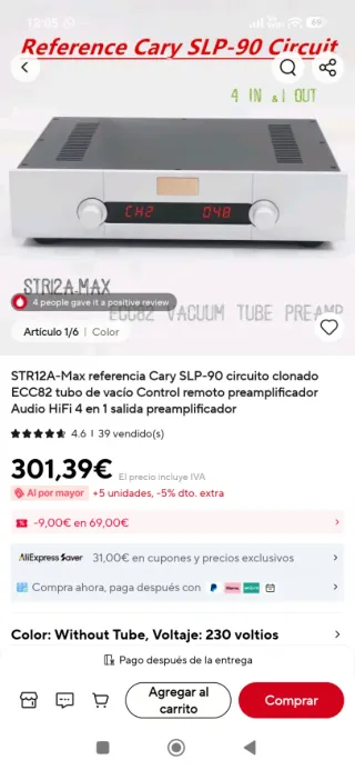 Amplificador GOLDMUND Negro/Plata