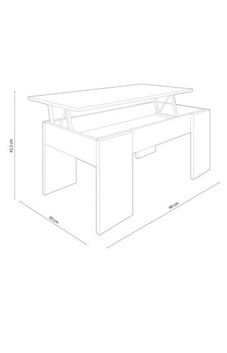 Mesa centro elevable madera y metal