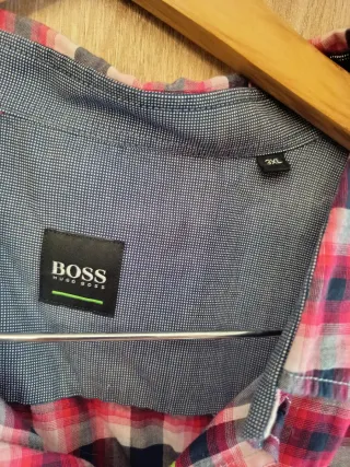 Camisa BOSS cuadros roja y negra