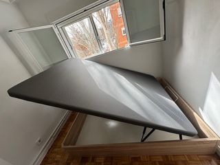 Canapé abatible madera y tela casi nuevo