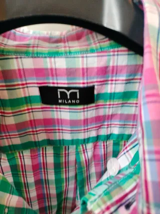 Camisa Milano manga corta cuadros XL