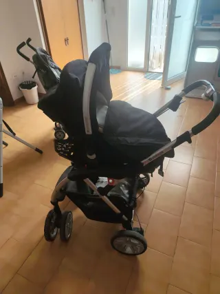 Carro de bebé Vintage negro