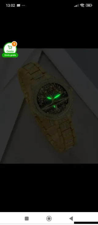 Conjunto de Joyas y Reloj Dorado