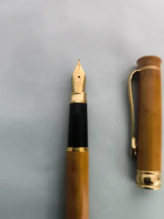 Pluma estilográfica dorada