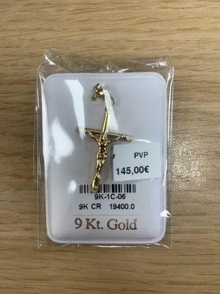 Colgante Cruz Cristo Oro 9 Kt.
