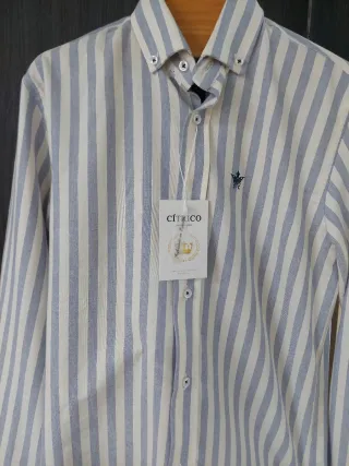 Camisa Cítrico Rayas Azul y Blanco
