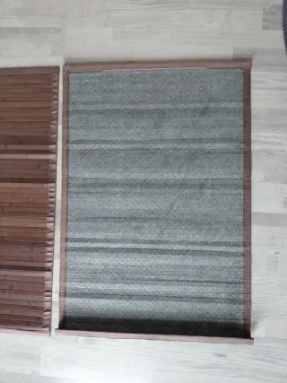 2 Alfombras de bambú marrones