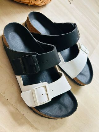 Birkenstock 2 correas blanco y negro talla 40