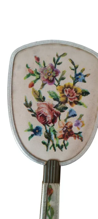 Set Vintage Espejo y Cepillo Flores