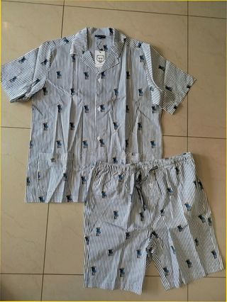 Pijama Arthur Rayas y Ositos Azul