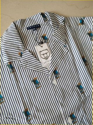 Pijama Arthur Rayas y Ositos Azul