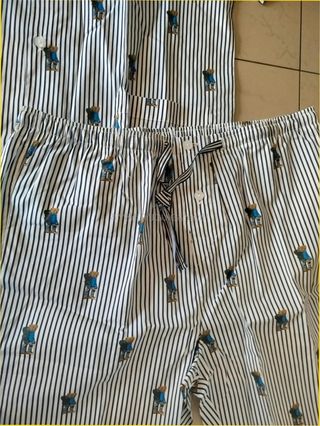 Pijama Arthur Rayas y Ositos Azul