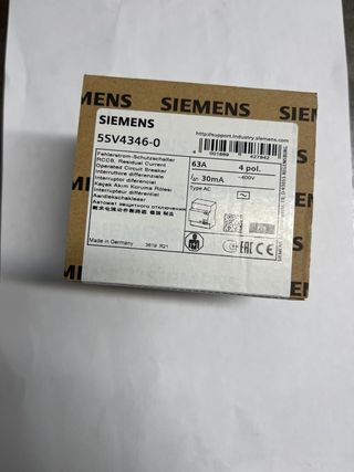 Diferencial Siemens 5SV4346-0 63A 30mA