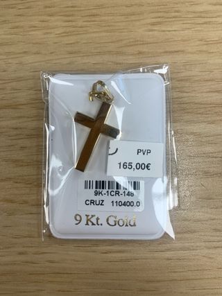 Cruz Oro 9 Kt. Rayada