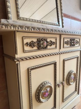 Recibidor/Aparador Antiguo Mármol y Madera