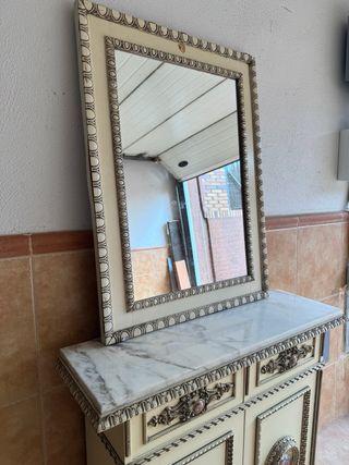Recibidor/Aparador Antiguo Mármol y Madera