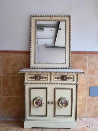 Recibidor/Aparador Antiguo Mármol y Madera