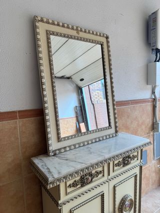 Recibidor/Aparador Antiguo Mármol y Madera