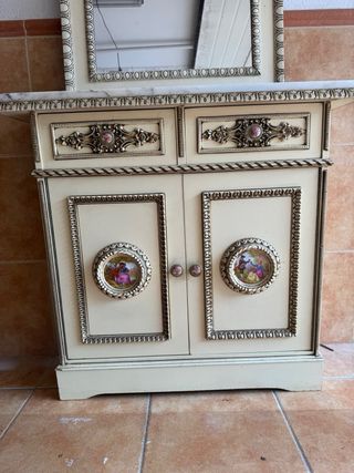 Recibidor/Aparador Antiguo Mármol y Madera