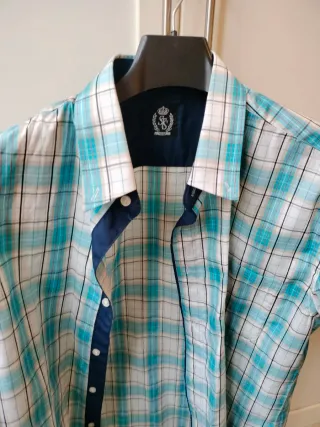 Camisa Gold manga corta cuadros XL