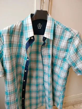 Camisa Gold manga corta cuadros XL