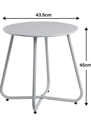 Mesa auxiliar metálica gris exterior como nueva