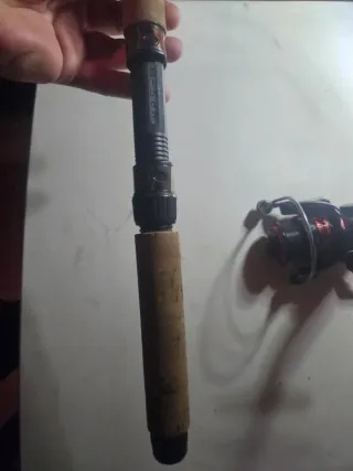 Caña de pescar y carrete