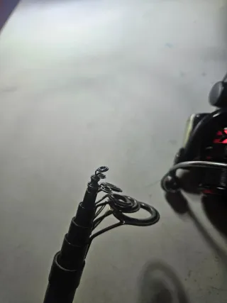 Caña de pescar y carrete