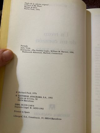 Richard Ford./ Un trozo de mi corazón