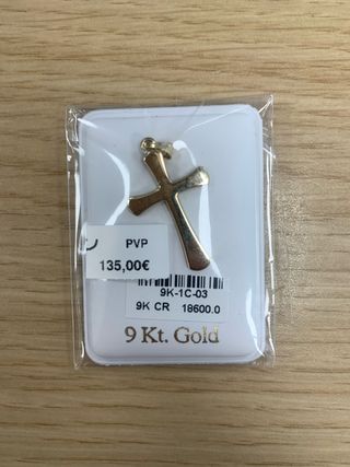 Colgante Cruz Lisa Oro 9 Kt.